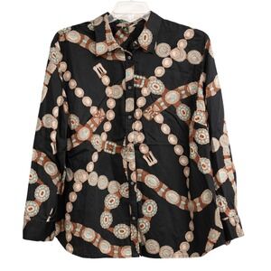 Ralph Lauren 3x Shirt Southwestern Concho Belt Print Equestrian Rodeo Cowgirl